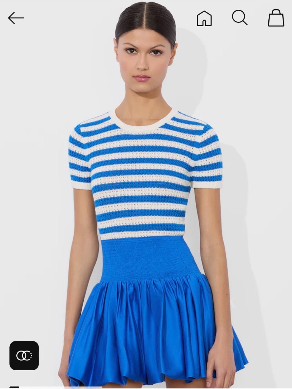 Alice + Olivia Ciara Pullover in Soft White/True Blue
